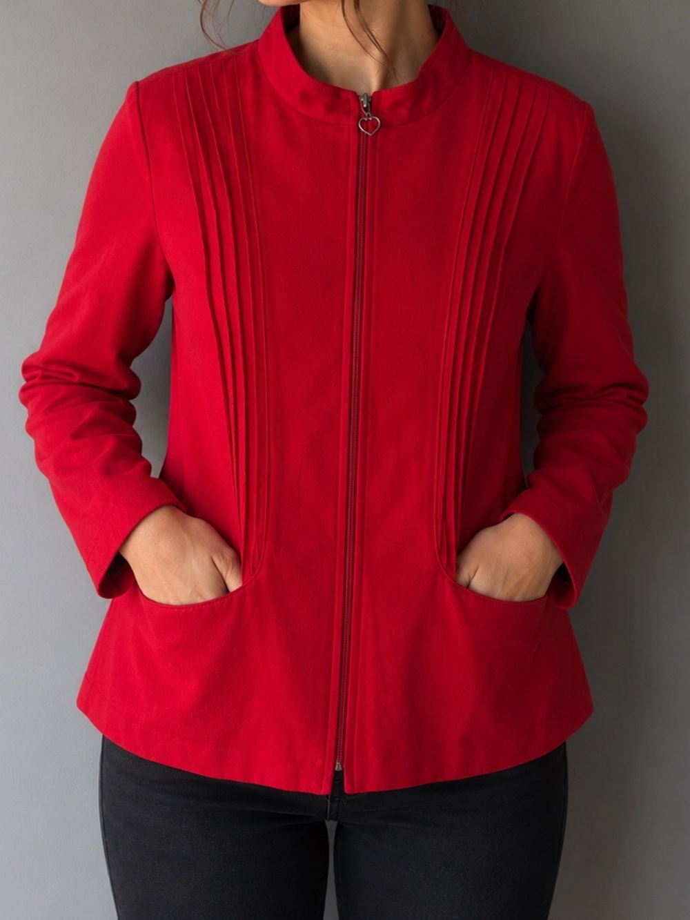 Allison Daley Women’s Red Zip Front Jacket Size 20W Career Casual
